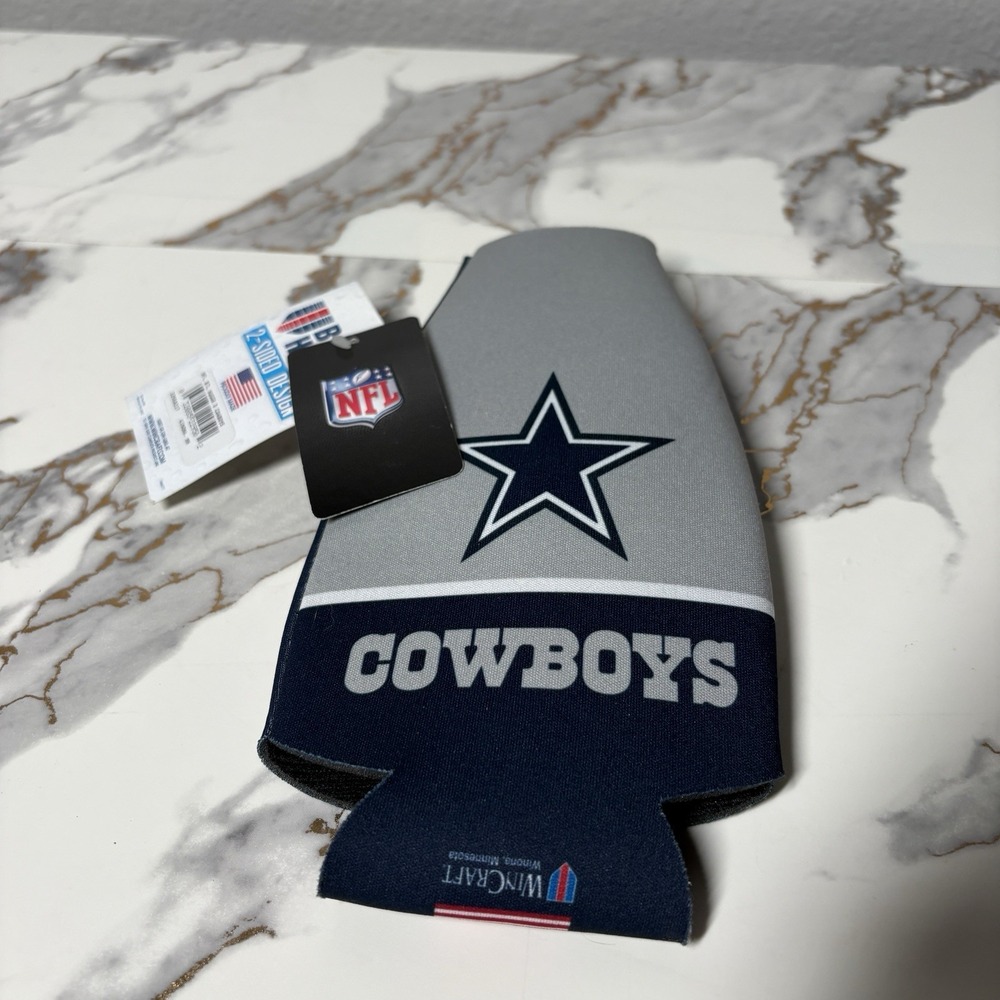 Dallas Cowboys WinCraft NFL Zippered Bottle Cooler 2-Sided Design NWT New